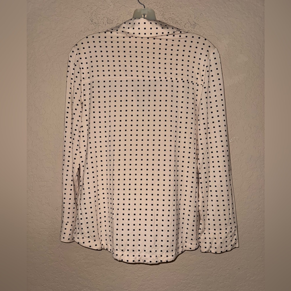 Soma Cool Nights crème colored pajama shirt with Black Dots- BNWT - Picture 5 of 10